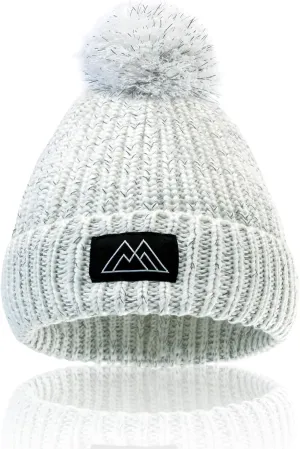 Baby Beanie Reflective Toddler Winter Hat Knitted Infant Beanies for Girls Boys Novelty Pom Pom Hats