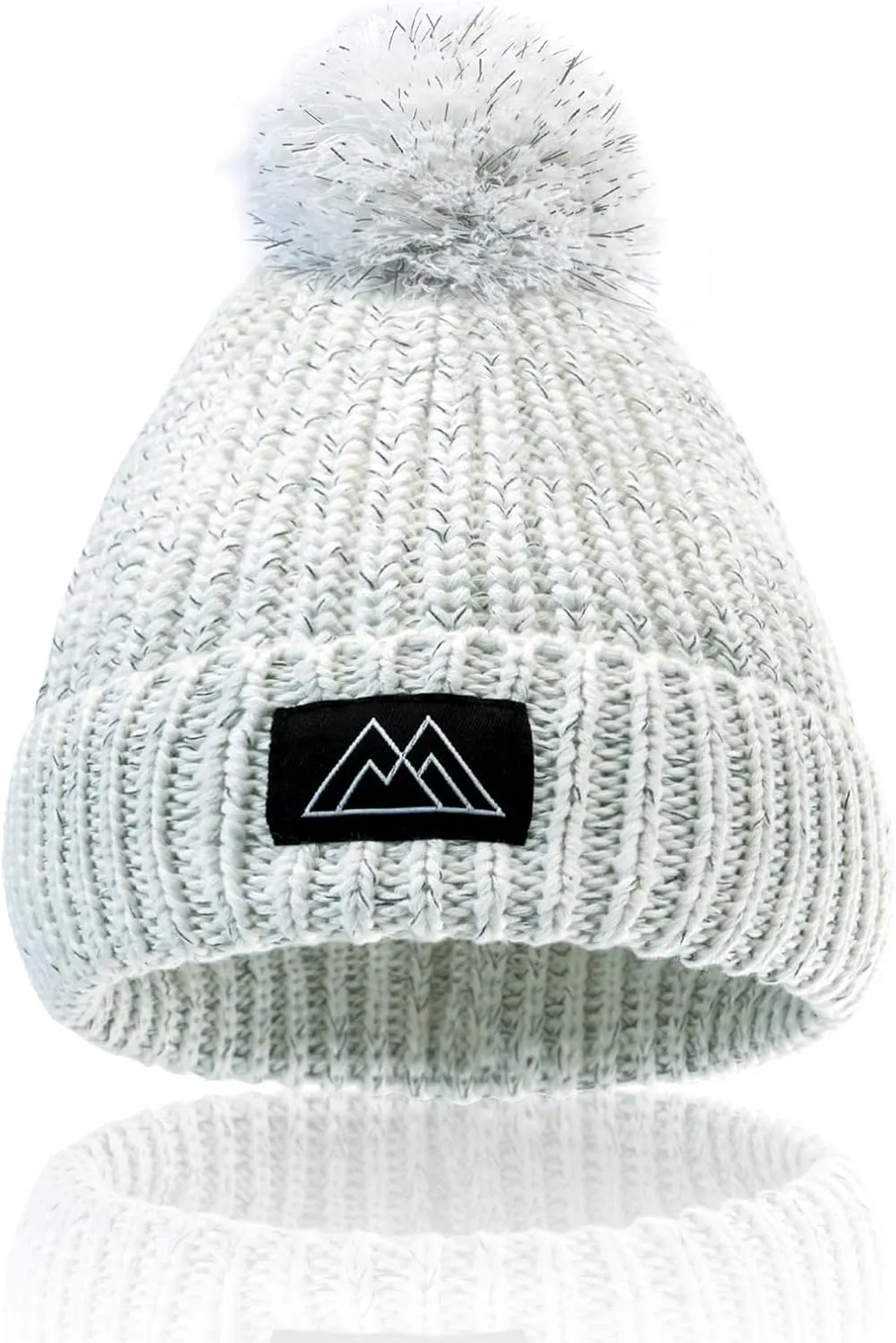 Baby Beanie Reflective Toddler Winter Hat Knitted Infant Beanies for Girls Boys Novelty Pom Pom Hats