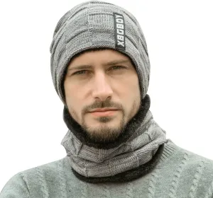 Beanie Hat Scarf Set for Men Women Warm Knit Hats Skull Cap Neck Warmer Winter Hat & Scarf