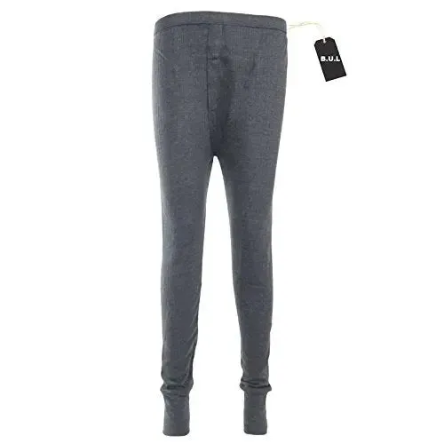 B.U.L ® Mens Extrem Hot Thermal Underwear Set Short Sleeve Vest & Long Johns Suitable for Winter, Outdoor Work, Travel, Camping & Ski Wear Size S-XL (Small, Charcoal)