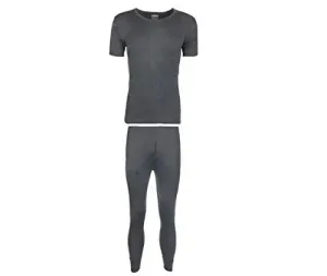B.U.L ® Mens Extrem Hot Thermal Underwear Set Short Sleeve Vest & Long Johns Suitable for Winter, Outdoor Work, Travel, Camping & Ski Wear Size S-XL (Small, Charcoal)