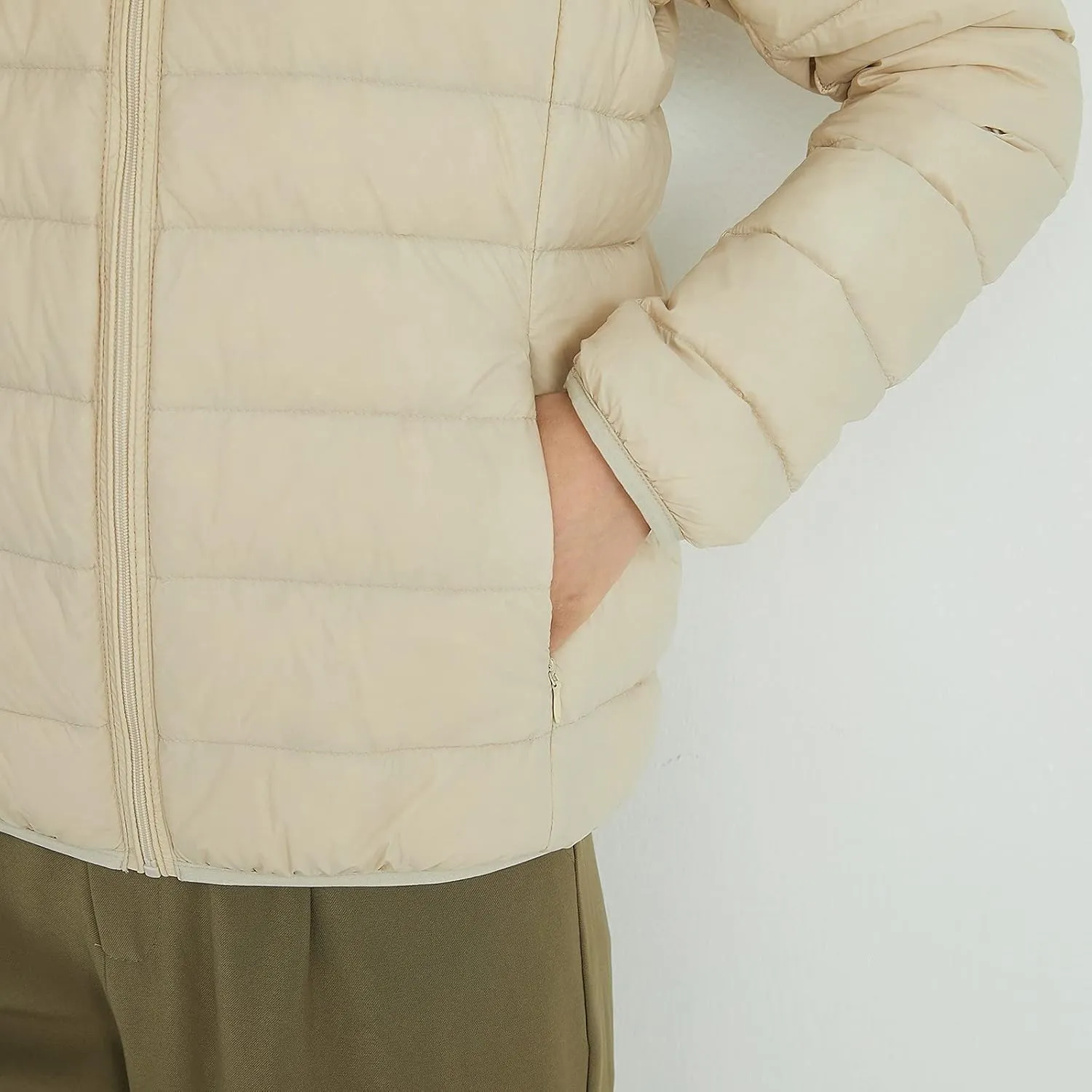 Cropped Puffer Coat Women Lightweight Down Jacket Packable Parkas Jacket Outerwear Full Zip Winter Hooded Quilted Coat