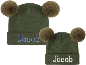 Custom Name Beanie Hats for Baby Girls Boys, Personalized Embroidered Beanies for Infants Toddlers, Winter Knit Hat