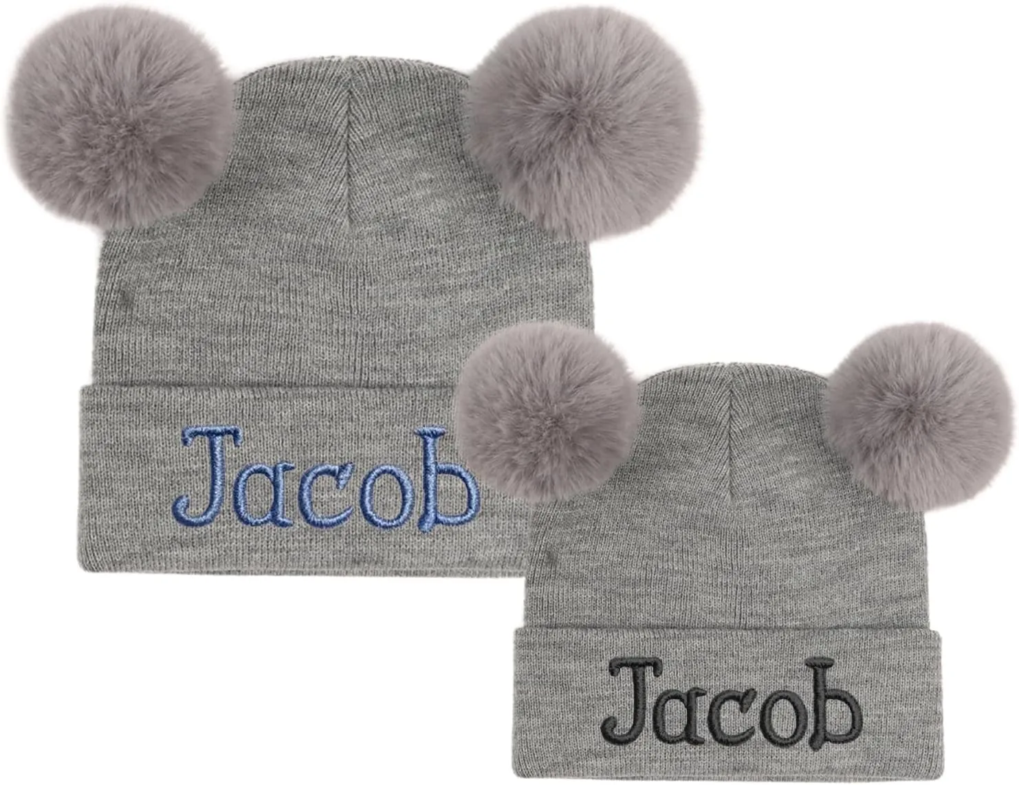 Custom Name Beanie Hats for Baby Girls Boys, Personalized Embroidered Beanies for Infants Toddlers, Winter Knit Hat