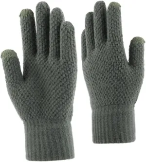 FRCOLOR 1Pair Men's Winter Touch Screen Gloves Thick Plush Knitted Finger Gloves for Cold Weather Soft and Washable Compatible with All Touch Devices for Outdoor Activities