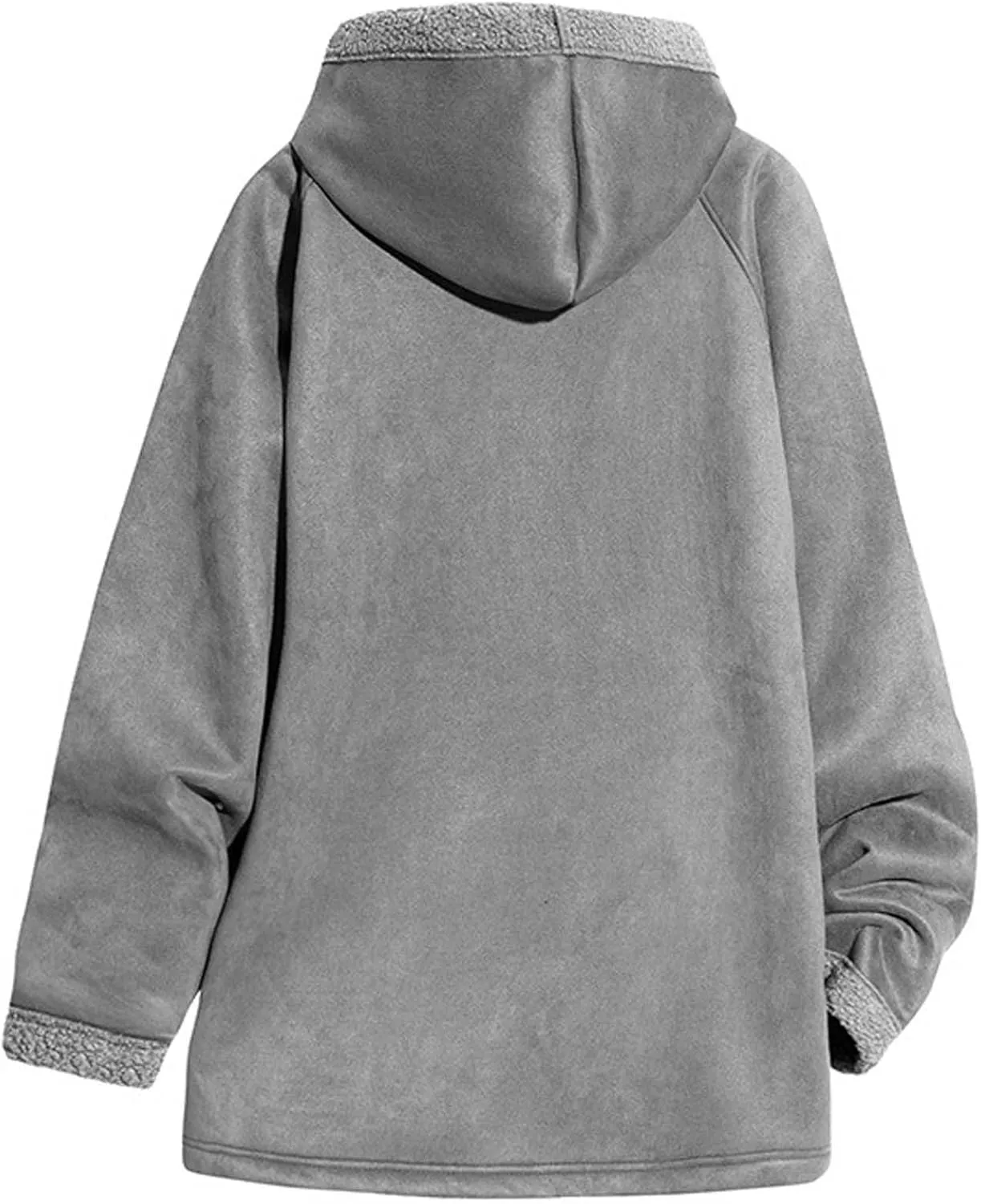 Men's Fleece Long Sleeve Hoodies Jacket Full Zipper Jacket Winter Casual Plush Warm Oversized Outwear with Pocket