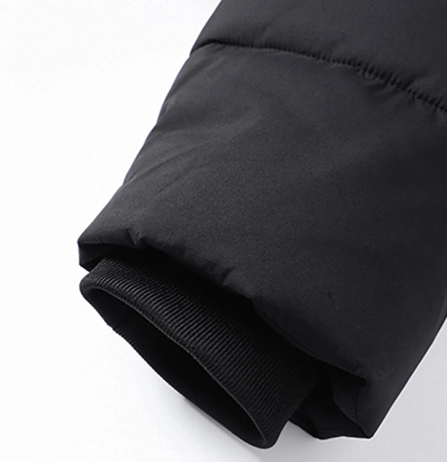Mens Puffer Jacket Fleece Lined Down Coat Hooded Quilted Jacket Plus Size Padded Coat Warm Insulated Jacket Winter Coat