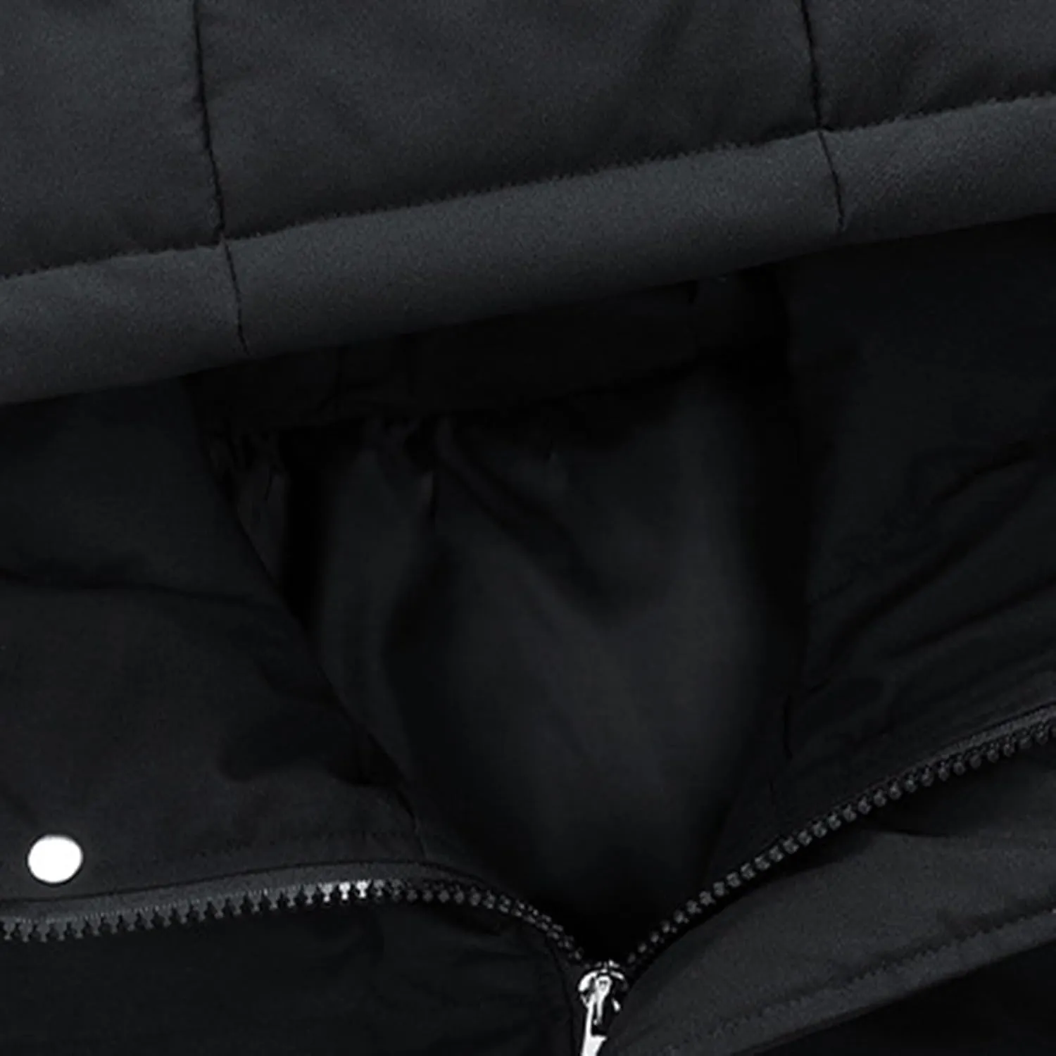 Mens Winter Jackets with Hood Lightweight Full Zip Loose Fit Padded Jacket Casual Long Sleeve Puffy Insulated Down Coats