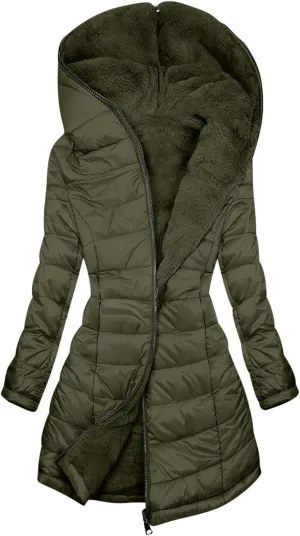 Puffer Jacket Womens Tops Plus Size Zip Up Down Jackets Cotton Sherpa Lined Parka Thermal Going Out Winter Hooded Coats