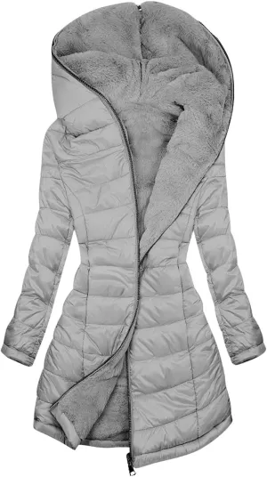 Puffer Jacket Womens Tops Plus Size Zip Up Down Jackets Cotton Sherpa Lined Parka Thermal Going Out Winter Hooded Coats
