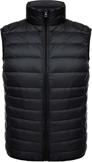 QWENTMTNTY Mens Puffer Vest Winter Lightweight Packable Padded Down Vests Outerwear Classic Warm Travel Outdoor Vest Jackets