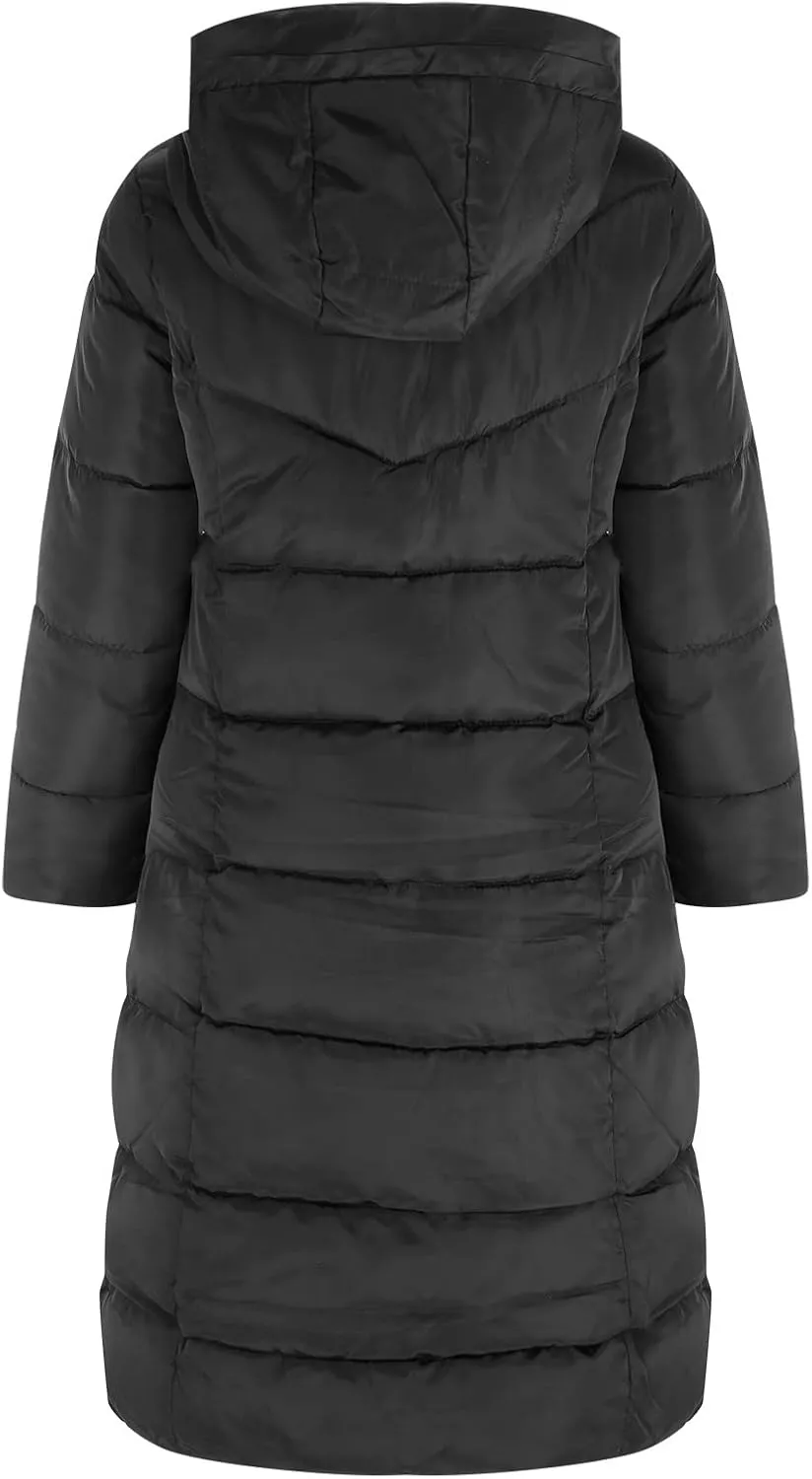 Womens Long Puffer Coat Packable Down Coat Ultralight Parkas Jacket Oversized Zip Up Winter Hooded Insulated Coat
