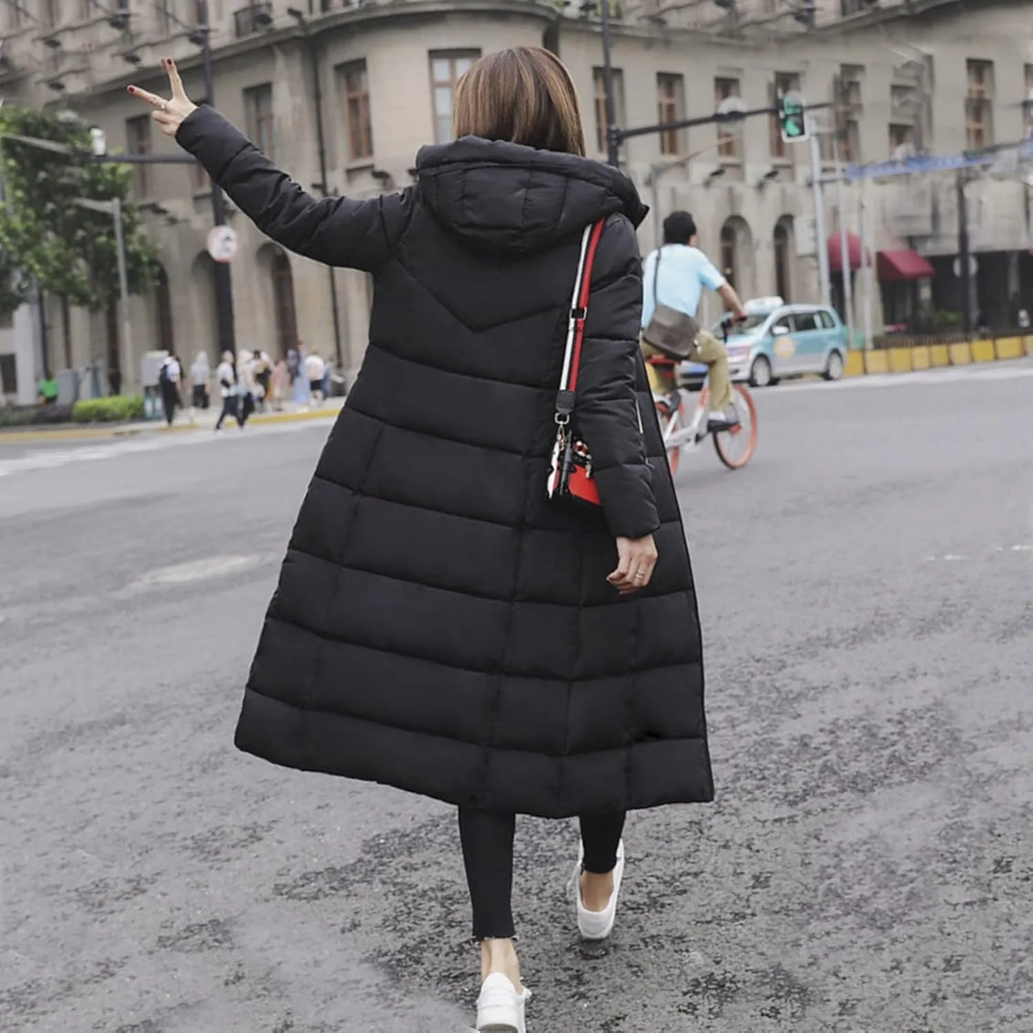 Womens Long Puffer Coat Packable Down Coat Ultralight Parkas Jacket Oversized Zip Up Winter Hooded Insulated Coat